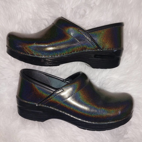 Dansko Shoes - Dansko Size 39 Dark Hologram Nurse Clogs Print US size 8.5-9